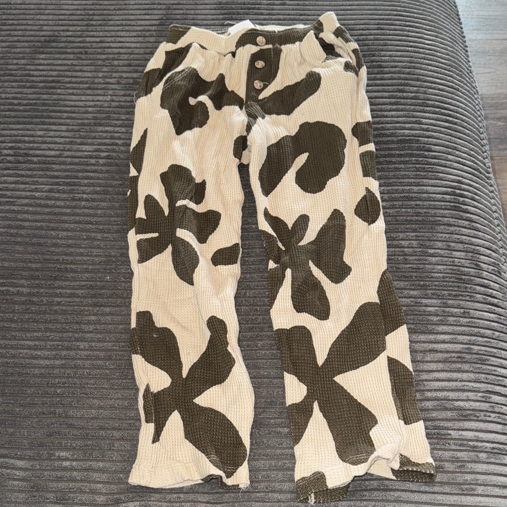 Zara kids Floral Patterned Knit Pants
